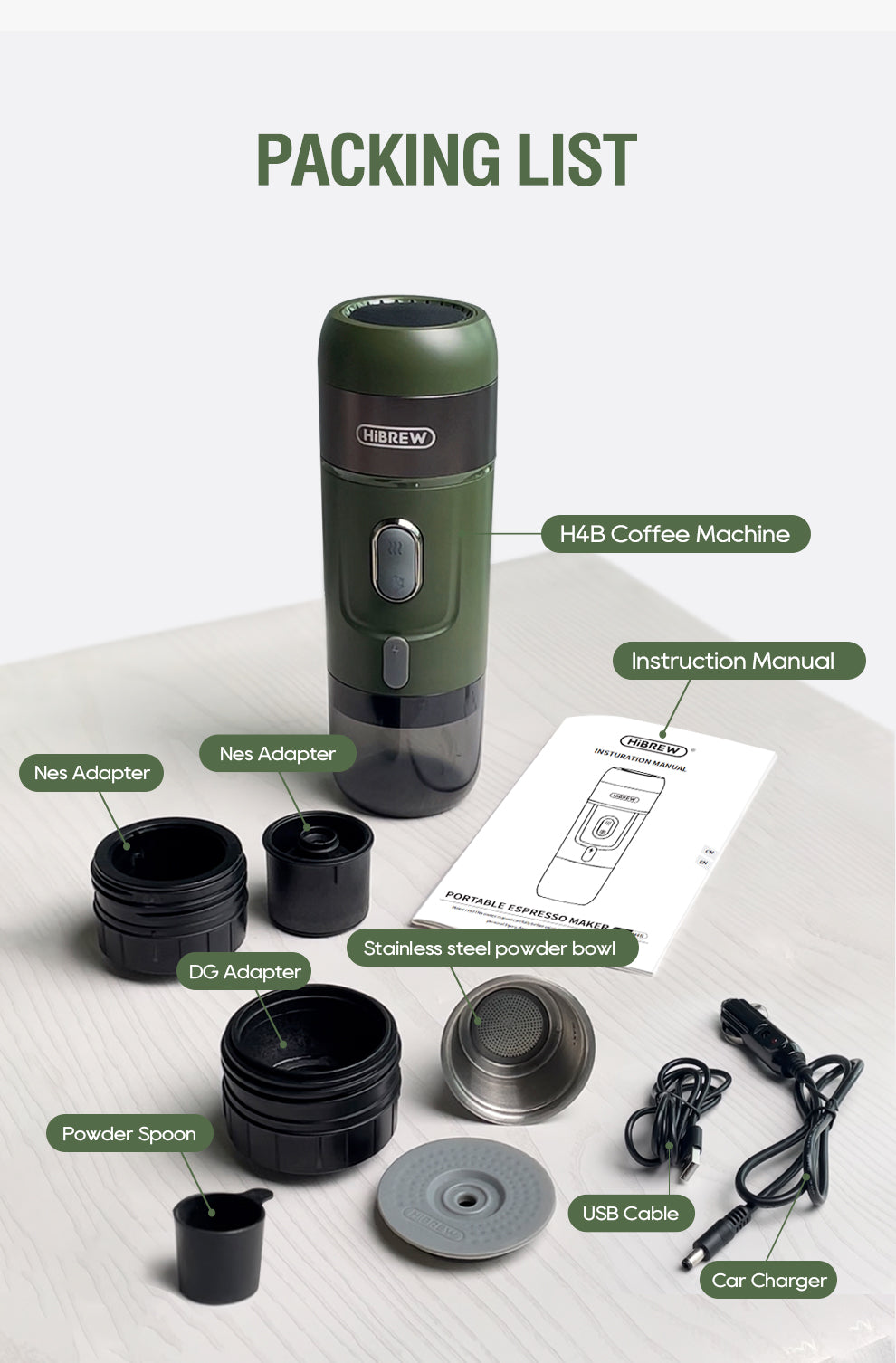 HiBREW Wireless Electric Portable  Coffee Machine H4B