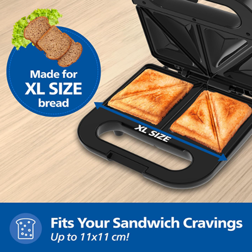 Philips 4-Slice Sandwich Maker 800W UHD Plates - HD3000/80