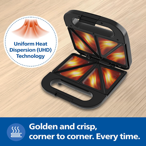 Philips 4-Slice Sandwich Maker 800W UHD Plates - HD3000/80