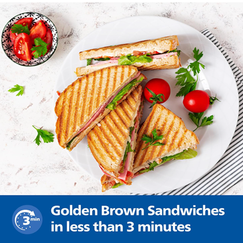 Refurbished Philips HD3010/80 Sandwich Maker 700W Flat & Grilled Plates