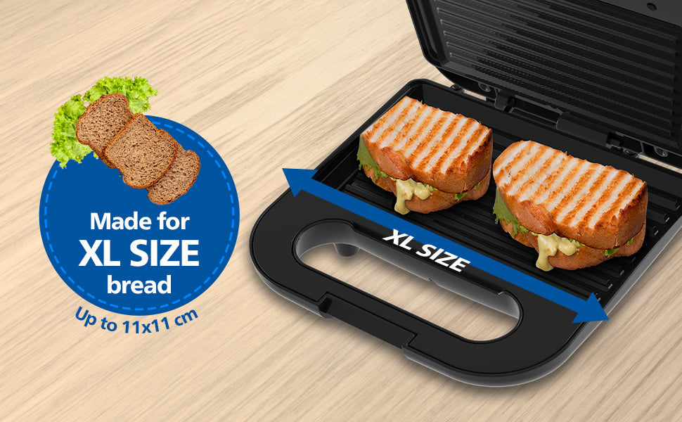 Philips HD3010/80 Sandwich Maker 700W Flat & Grilled Plates