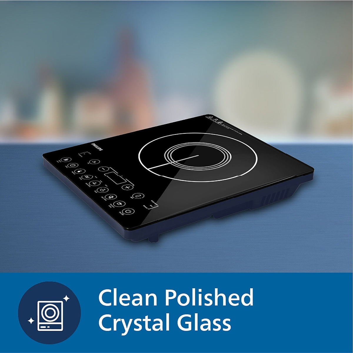 Philips 2100W Induction Cooktop with Triple MOV for 4kW surge protection and feather touch control - HD4995/00 - EMP
