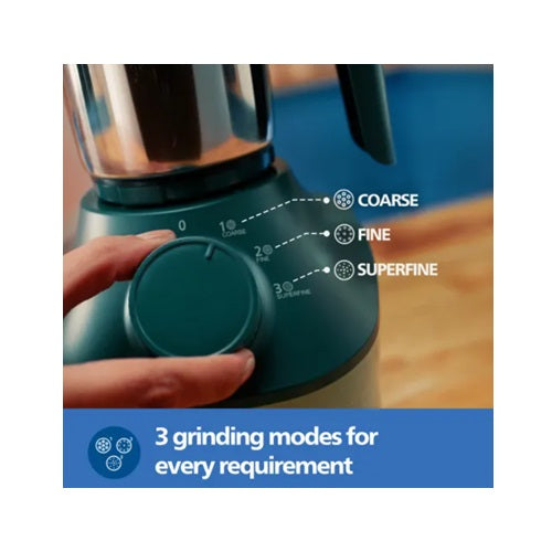 Refurbished Philips 800 Watt Powerful motor mixer grinder with MicroGrind Technology in Green colour - HL7773/02
