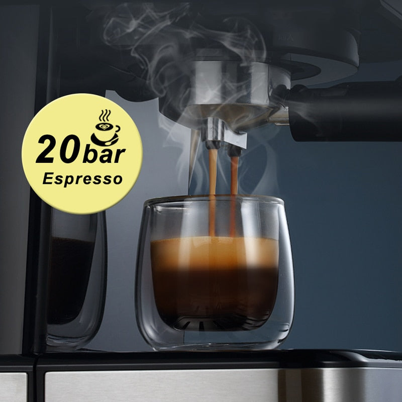 HiBREW 20 Bar Espresso inox Semi Automatic Coffee Machine Cafetera H5