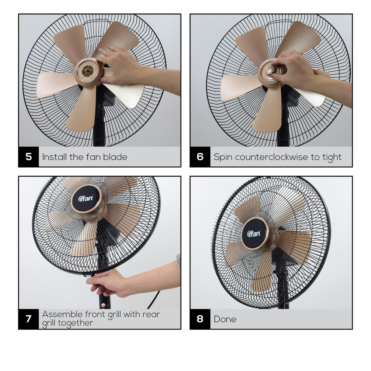 iFan 16" Stand Fan – 5 Blades, Turbo Fan, Vortex Airflow, Adjustable Tilt, Oscillation, Energy-saving, 3-Speed, black, IF401