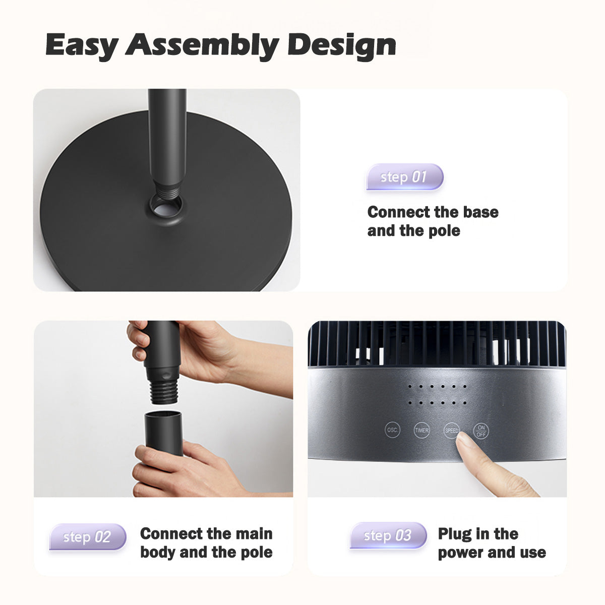[CLIMATE VOUCHER $400] iFan 9” DC Motor Stand Fan – Remote Control, 180° Tilt, Oscillation, Timer, 3-Adjustable Height, LED Screen, Touch Control, 36-Speed, grey, IF7456