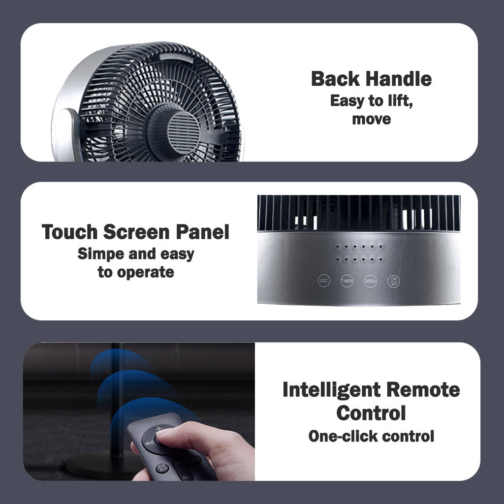 [CLIMATE VOUCHER $400] iFan 9” DC Motor Stand Fan – Remote Control, 180° Tilt, Oscillation, Timer, 3-Adjustable Height, LED Screen, Touch Control, 36-Speed, grey, IF7456