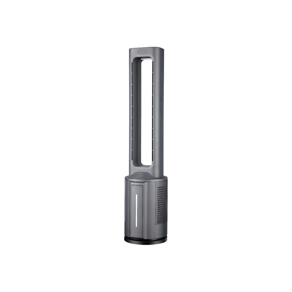 [CLIMATE VOUCHER $400] iFan DC Bladeless Tower Fan -Remote Control, Oscillation, Timer, LED Lamp, grey, IF7477