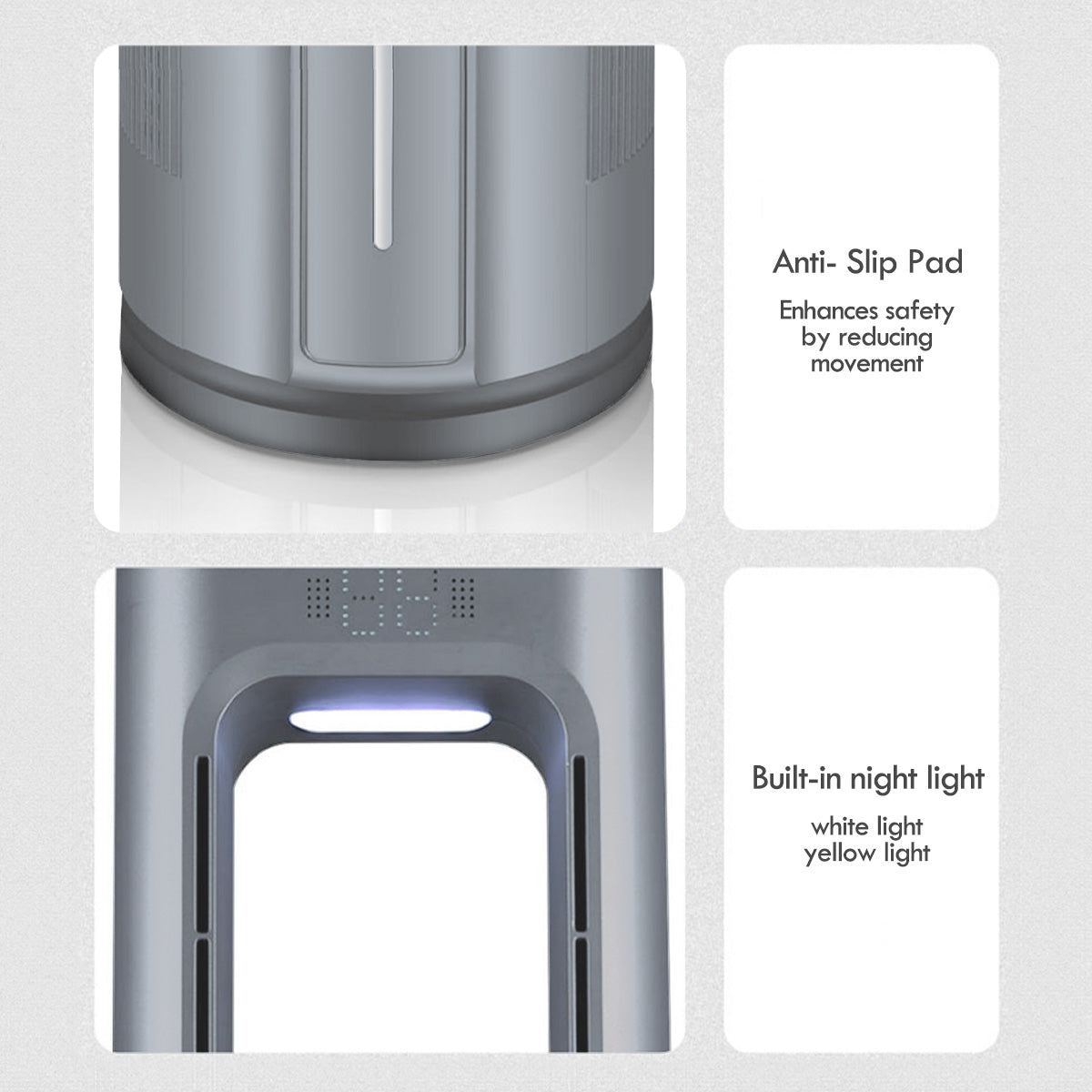 [CLIMATE VOUCHER $400] iFan DC Bladeless Tower Fan -Remote Control, Oscillation, Timer, LED Lamp, grey, IF7477
