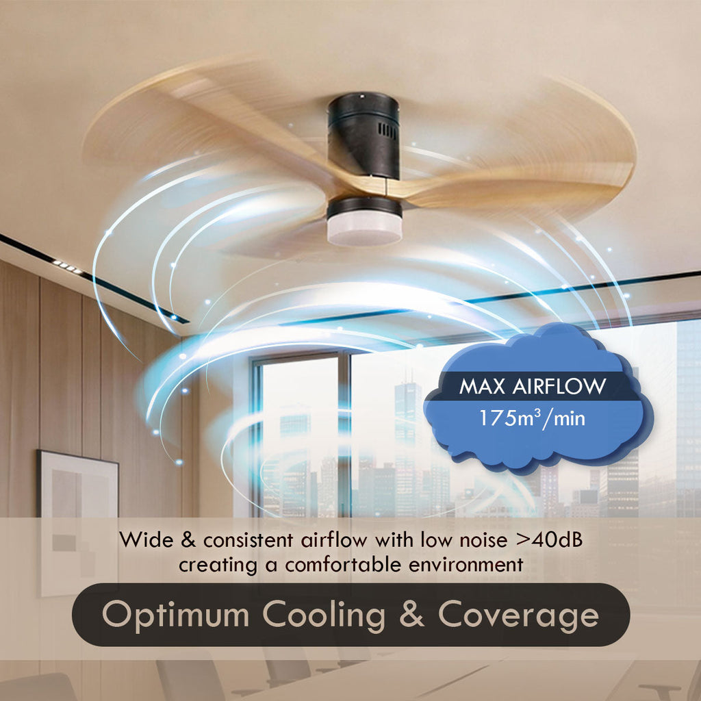 [CLIMATE VOUCHER $400] iFan 52in DC Motor Ceiling Fan | Integrated 3-Colour LED Lights | 6 Speed Selection (IF8352DGBK)