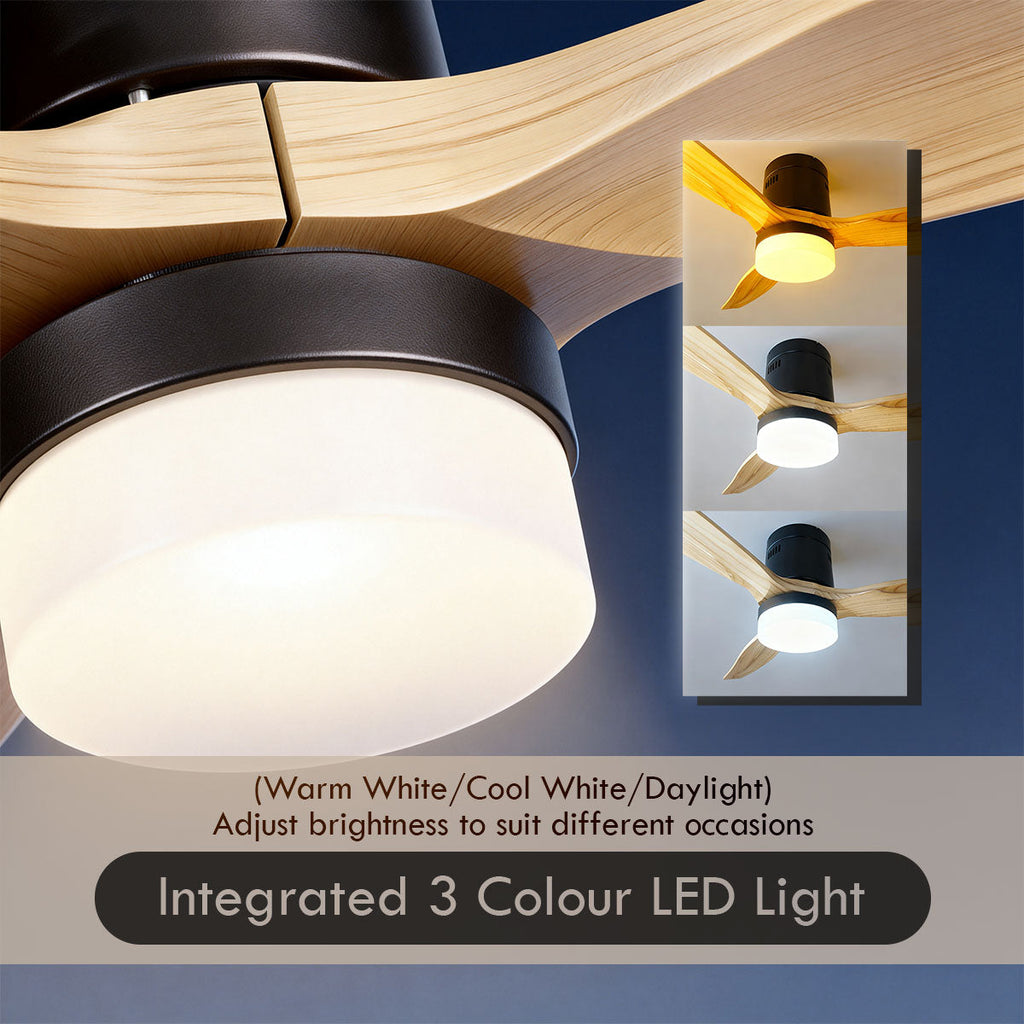 [CLIMATE VOUCHER $400] iFan 52in DC Motor Ceiling Fan | Integrated 3-Colour LED Lights | 6 Speed Selection (IF8352DGBK)