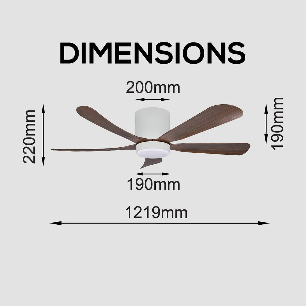 [CLIMATE VOUCHER $400] iFan 48in DC Motor Ceiling Fan | 5 Blades | Dimmable Lights | 6 Speed Selection (IF8548DGDW)