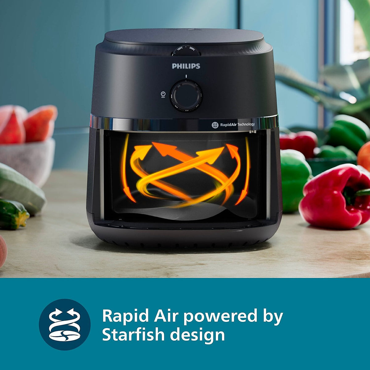 Philips 4.2 Litre Airfryer with Rapid Air Technology - NA120/00 - Emp