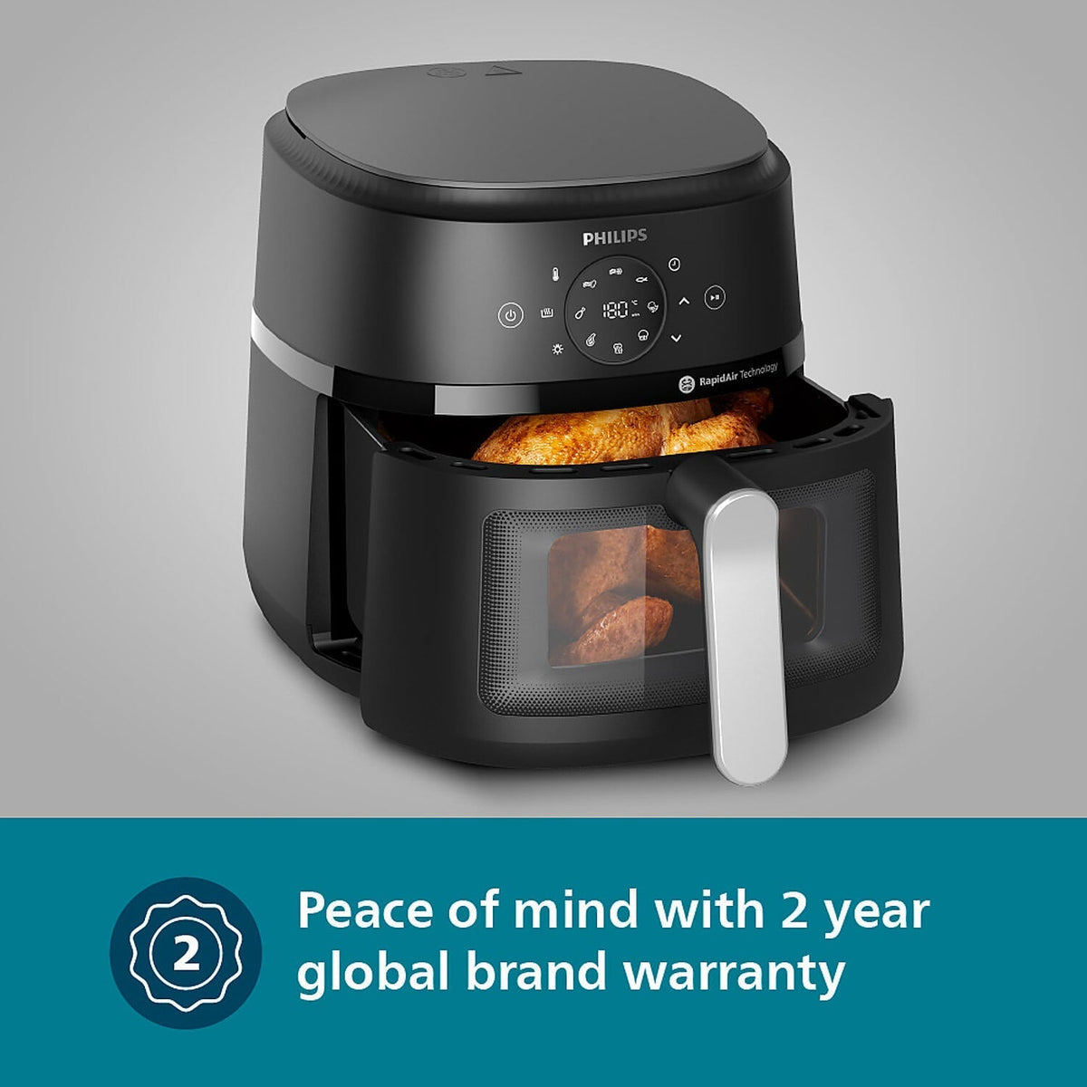 Refurbished Philips 6.2 Liter Airfryer with Rapid Air Technology and Cooking window - NA231/00