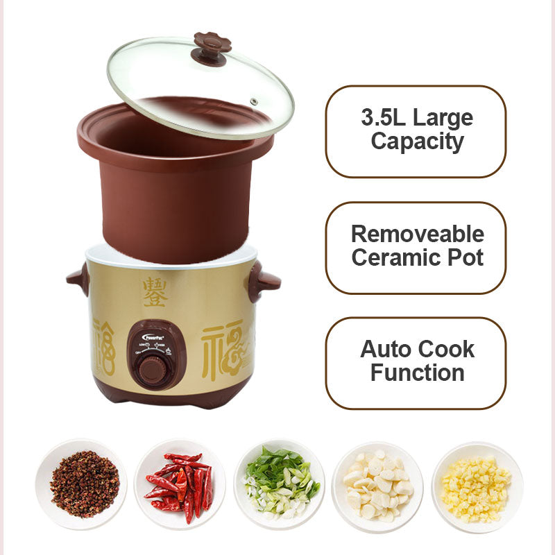 3.5L Slow Cooker with Ceramic Pot (PPSC35)