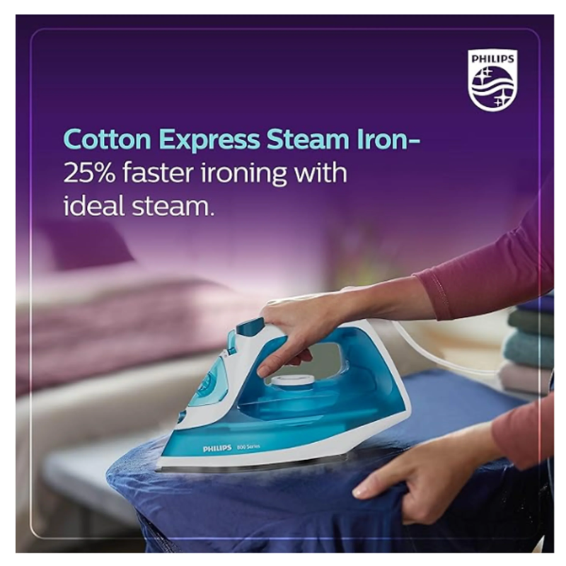 Philips Steam Iron with Black non-stick soleplate and Steam Rate of up to 15 g/min - DST0820/20