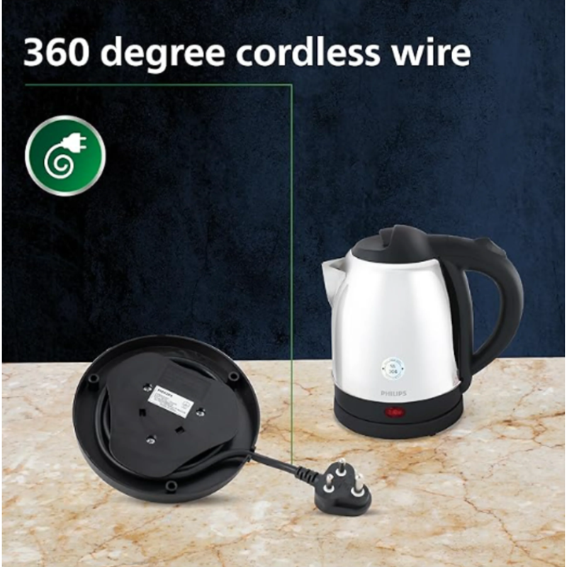 Philips 1.5 L Kettle with 25% thicker body for longer life and triple safe auto cut off - HD9373/00 - EMP