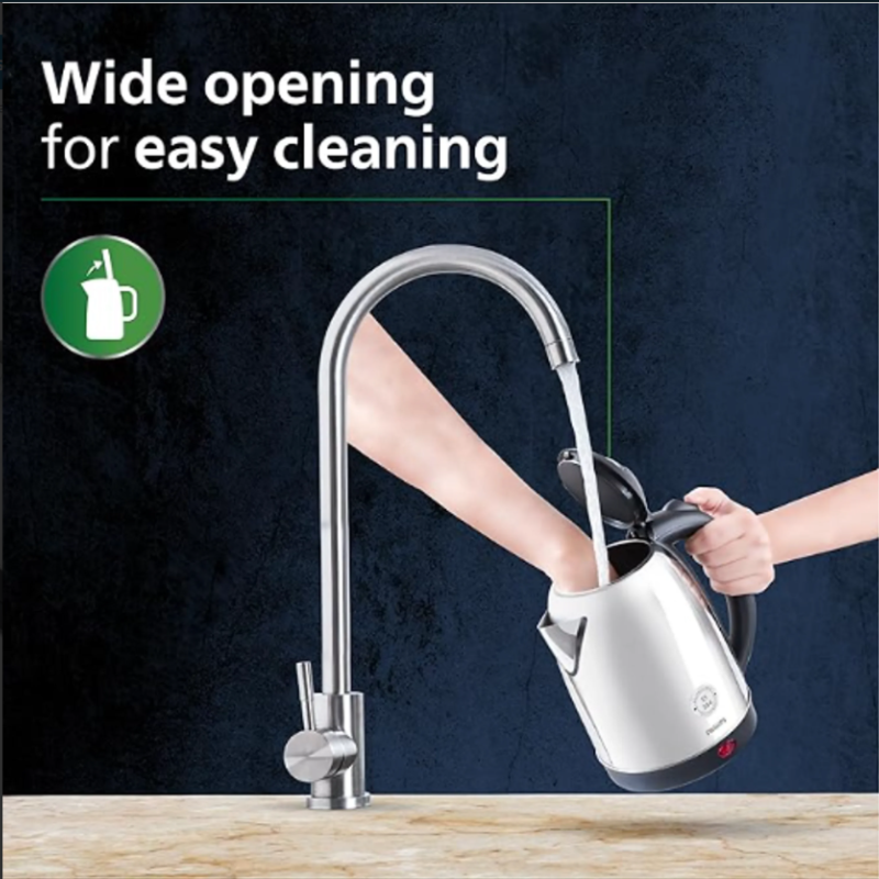 Philips 1.5 L Kettle with 25% thicker body for longer life and triple safe auto cut off - HD9373/00 - EMP
