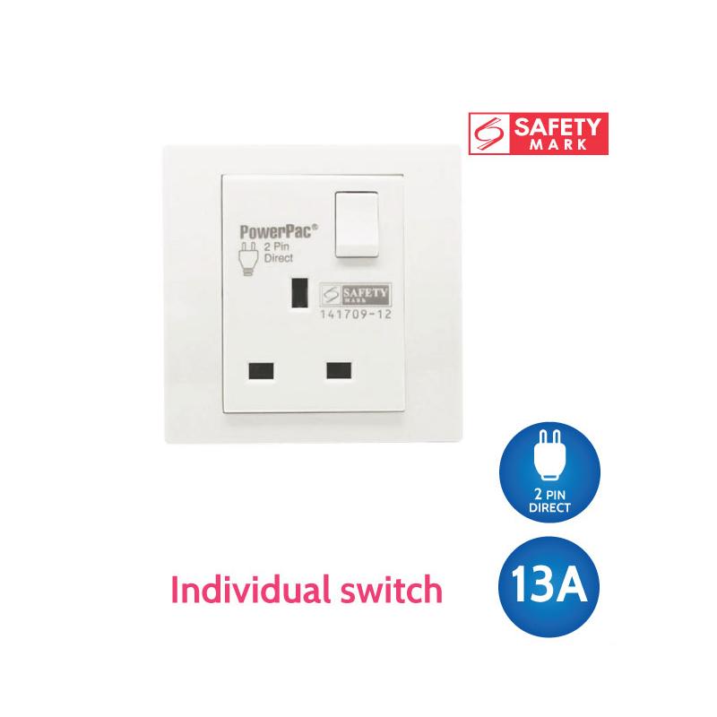13A 1Gang Switched Socket / Wall Socket with 2 Year Local Warranty (PP1011)