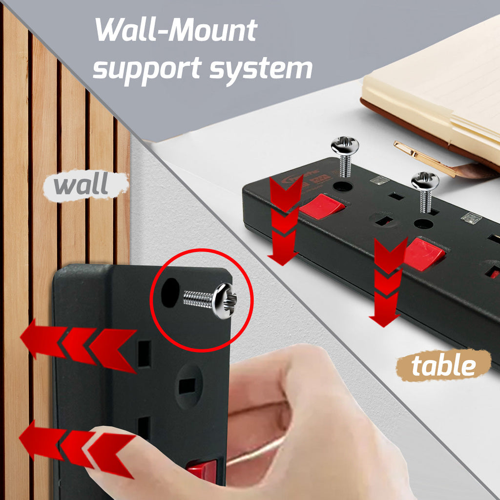 Extension Cord, Extension Socket, Power Cord, Power Extension 3 Metre 2 way (PP3882BK)