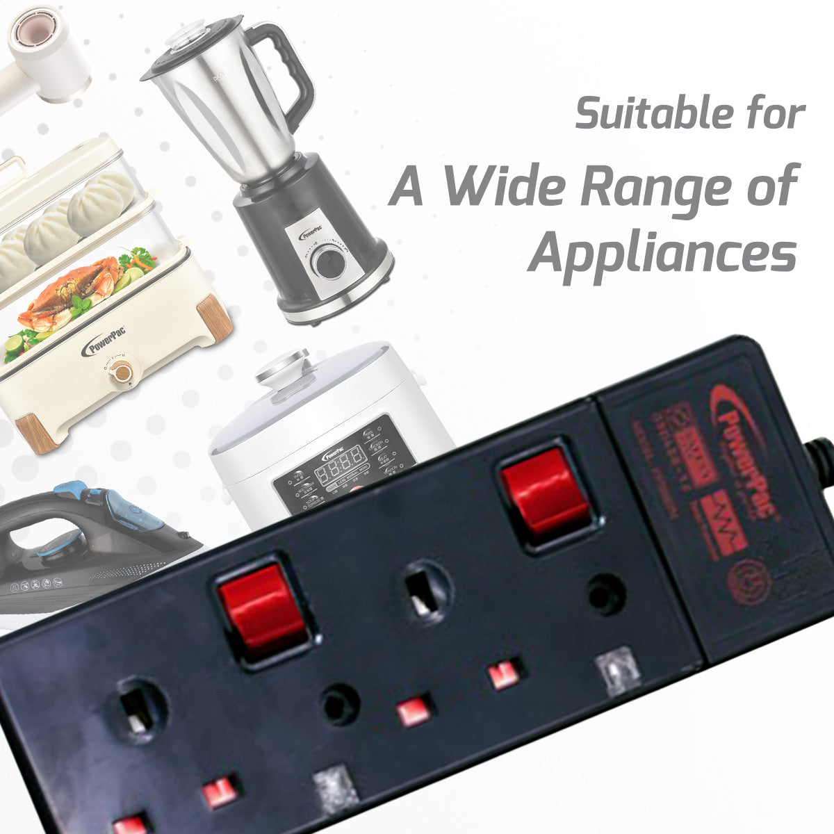 Extension Cord, Extension Socket, Power Cord, Power Extension 3 Metre 2 way (PP3882BK)