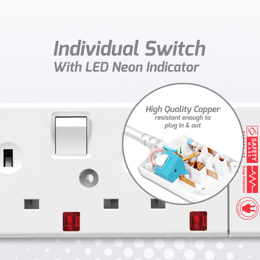 Extension Cord, Extension Socket, Power Cord 3 Metre 2 way (PP3882N)