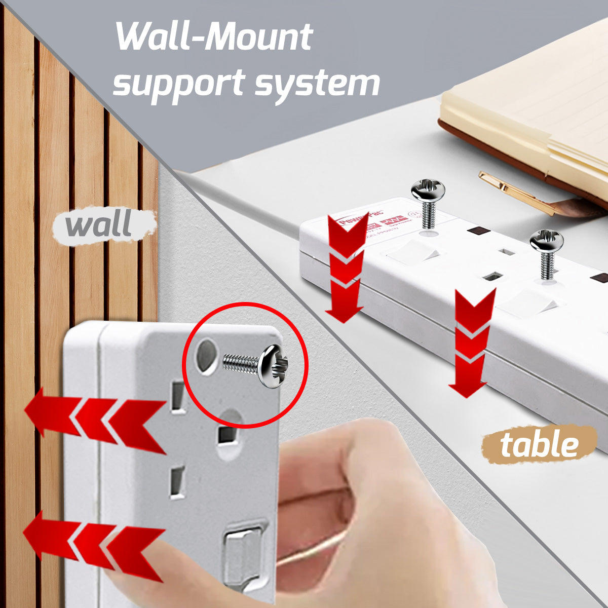 Extension Cord, Extension Socket, Power Cord, Power Extension 3 Metre 6 way (PP3886N)