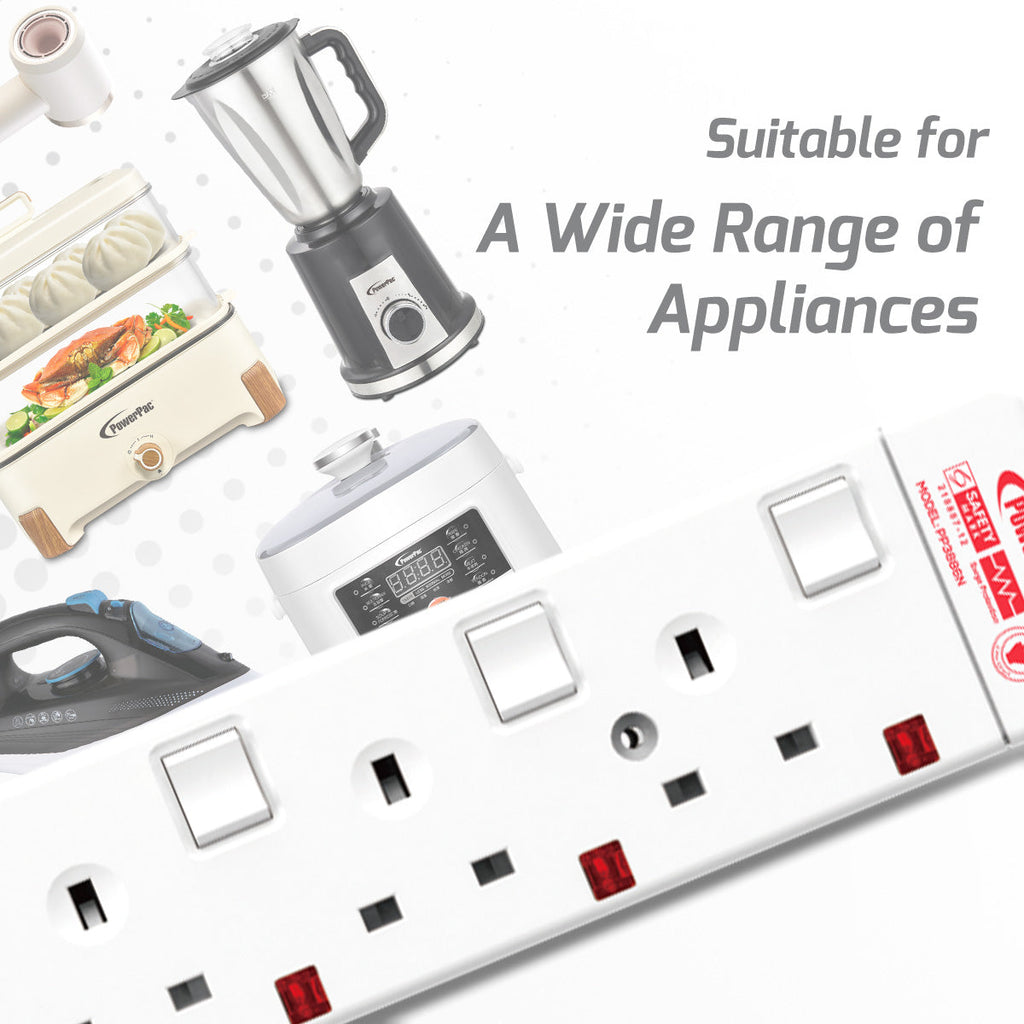 Extension Cord, Extension Socket, Power Cord, Power Extension 3 Metre 6 way (PP3886N)