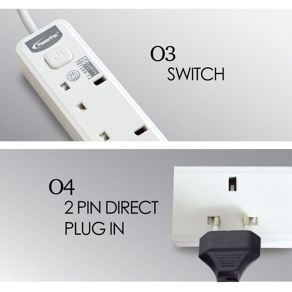 Extension Cord, Extension Socket, Power Cord, Power Extension 2 Metre 4 way (PP468)