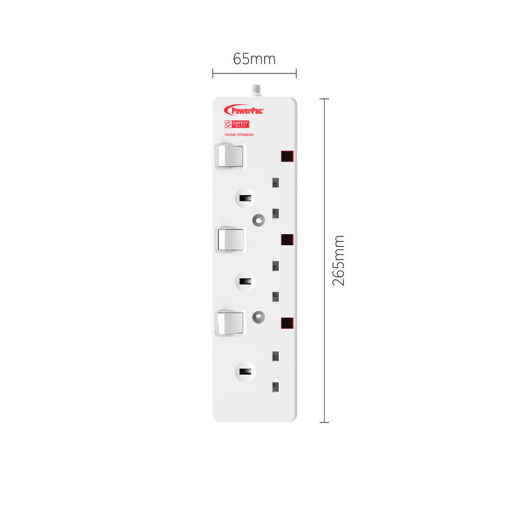 Extension Cord, Extension Socket, Power Cord, Power Extension 6 Metre 3 way (PP6883N)