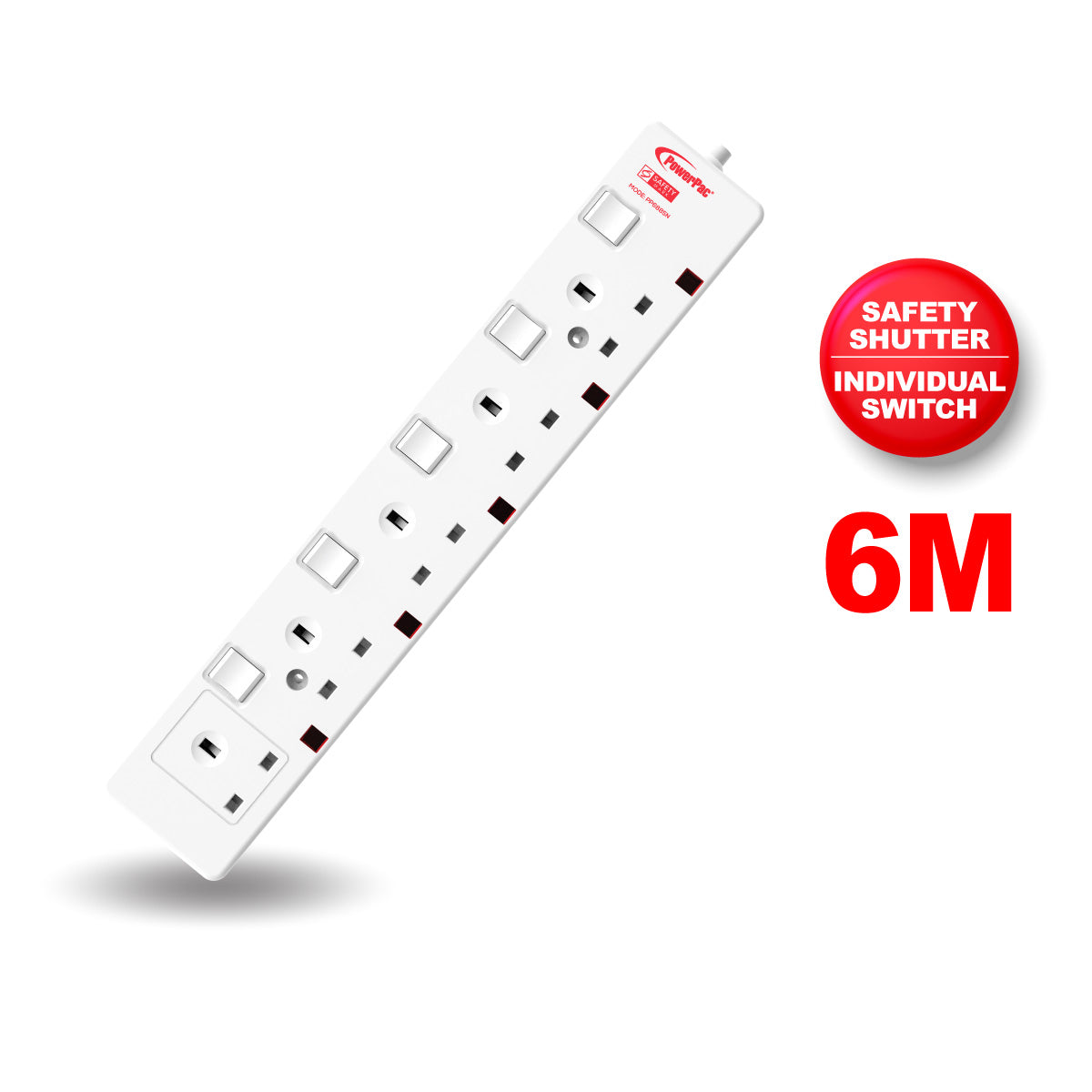 6 Metre 5 Way Extension Cord (PP6885N)