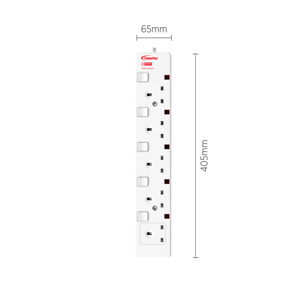 6 Metre 5 Way Extension Cord (PP6885N)