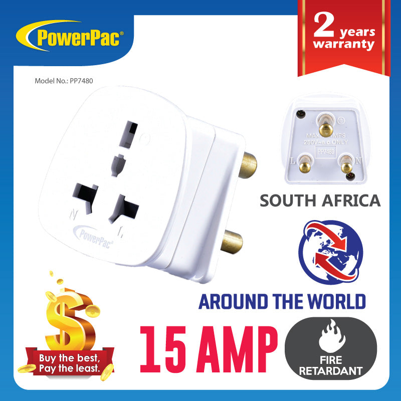 Multi Adapter with 15A Plug – Multi Sockets, Travel Adapter, PP7480