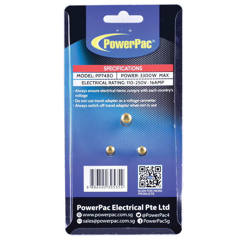 Multi Adapter with 15A Plug – Multi Sockets, Travel Adapter, PP7480