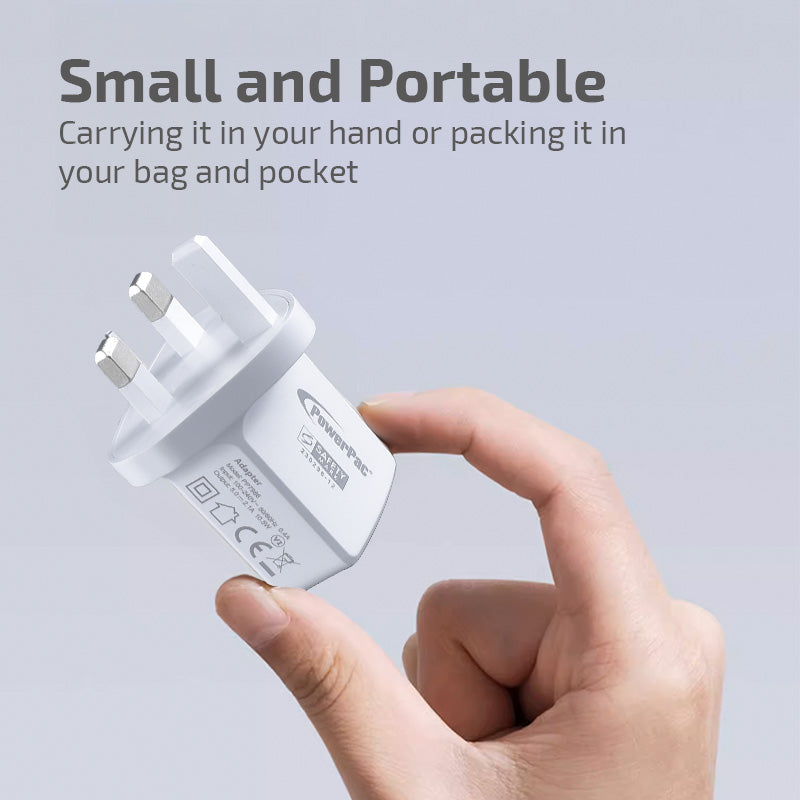 USB Smart Charger - USB-A, Dual Voltage 100-240 AC, 12W, PP7986AWH