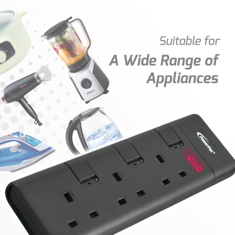 Extension Cord, Extension Socket, Power Cord, Power Extension 3 Meter 3 way (PP8553BK)