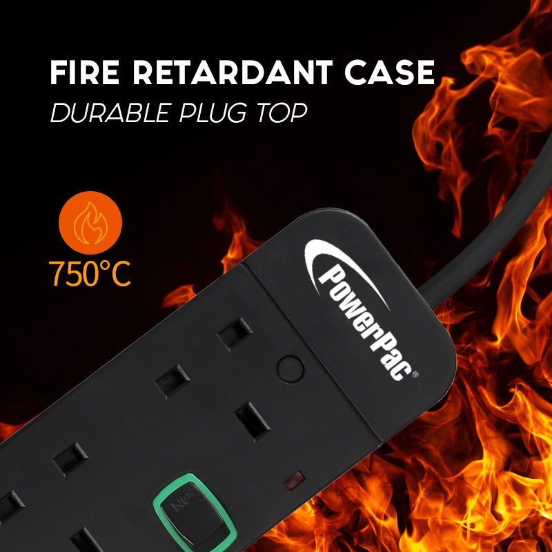 Extension Cord, Extension Socket, Power Cord 3 Metre 3 way with 4x USB Charger (PP9113UBK)