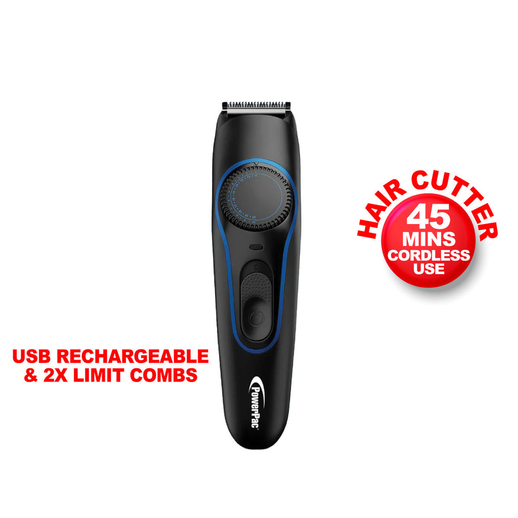 Rechargeable Cordless Hair Cutter/Clipper, 20 settings, USB (PP959)