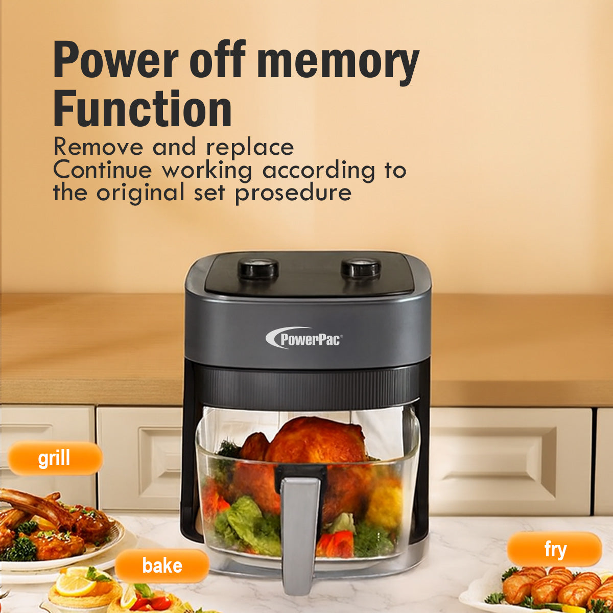 Air Fryer 4.8L with Tempered Glass Basket (PPAF345)