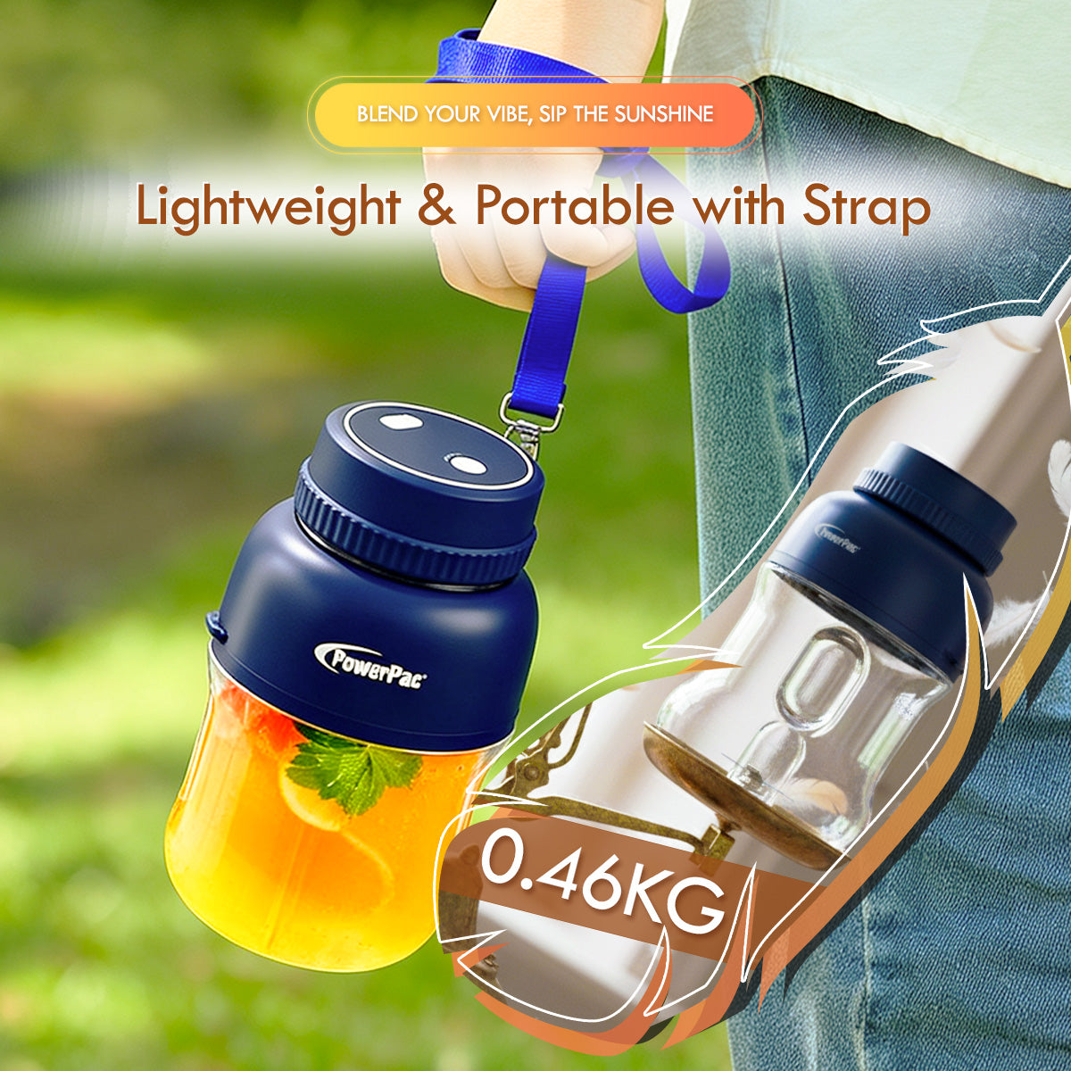 USB Portable Juice Blender, Travel Cup Blender, Smoothie Fruit Juicer, 500ml (PPBL333)NB