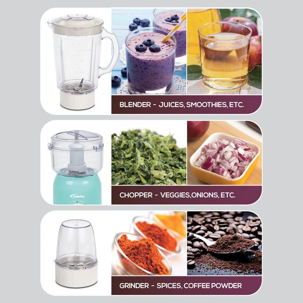 High Power Blender, 3 IN 1 Multi-functional Blender with Dry Mill, Meat Mincer (PPBL678)