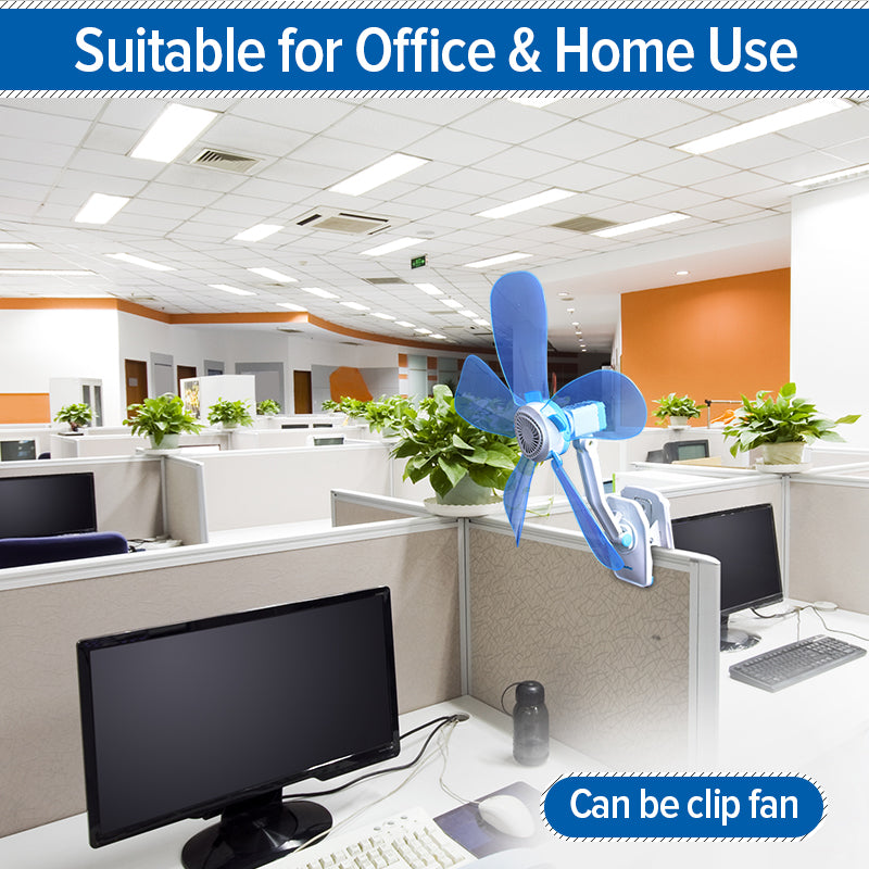 6" Clip/Table/Wall Fan – 5 Flexible Blades, Strong Airflow, Adjustable Tilt, PPC603A