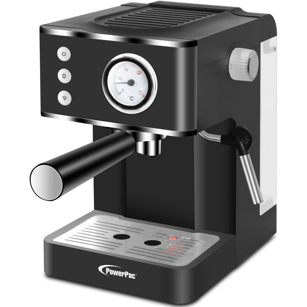 1.2L Coffee Maker High Pressure Water Tank, Coffee Machine Espresso Coffee Machine with Milk Frothing (PPCM331) Black