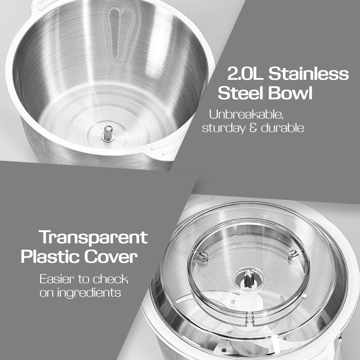 Electric Food Chopper 2.0L with Safety Lock Switch (PPCP713)