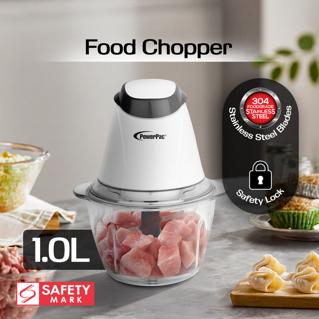 Electric Food Chopper, Food Preparation 1L with Safety Lock Switch (PPCP813)