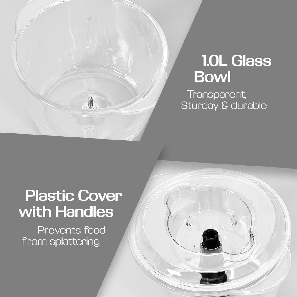 Electric Food Chopper, Food Preparation 1L with Safety Lock Switch (PPCP813)
