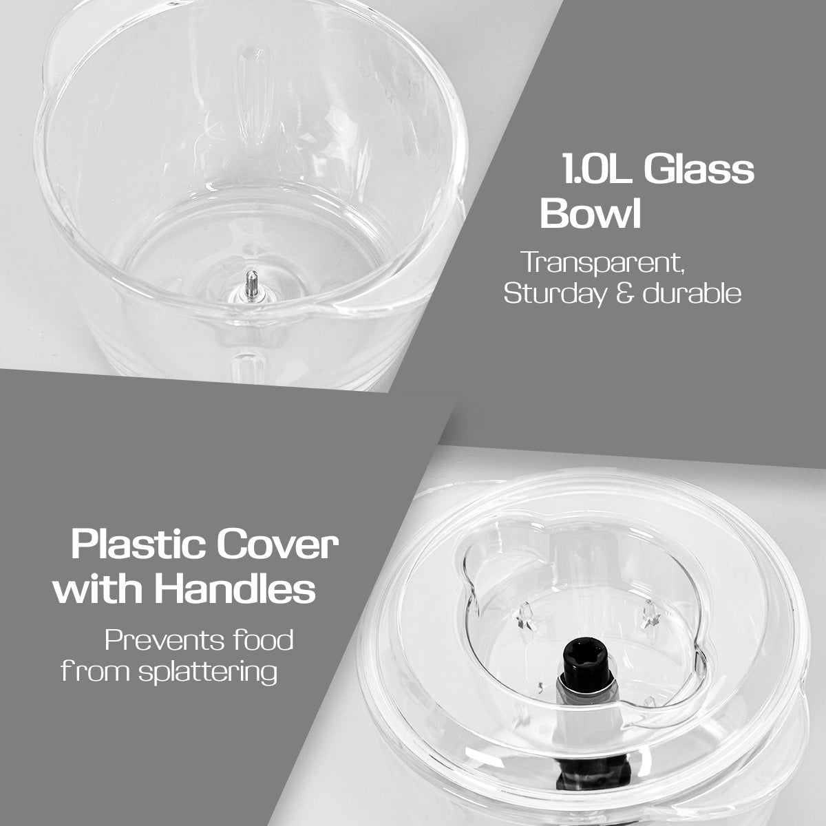 Electric Food Chopper, Food Preparation 1L with Safety Lock Switch (PPCP813)