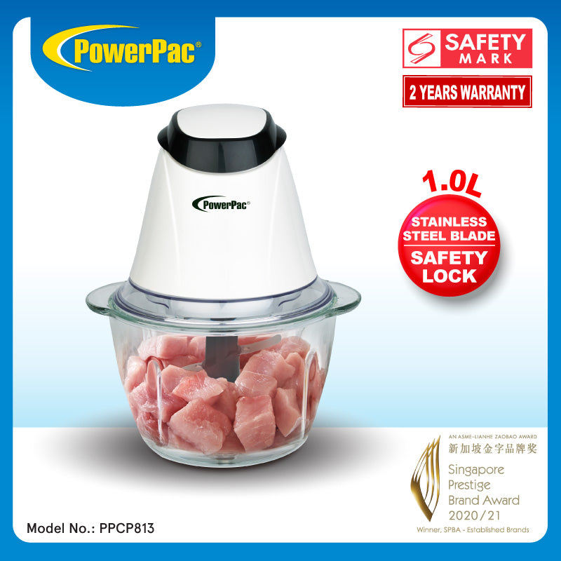 Electric Food Chopper, Food Preparation 1L with Safety Lock Switch (PPCP813)