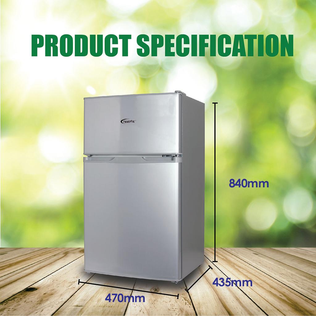 [CLIMATE VOUCHER $400] 71L 2 Door Mini Fridge + Freezer, shelves, crisper, anti-bac Carbon Filter, optimal door seal, Freezer temp < -18°C, silver, PPF85