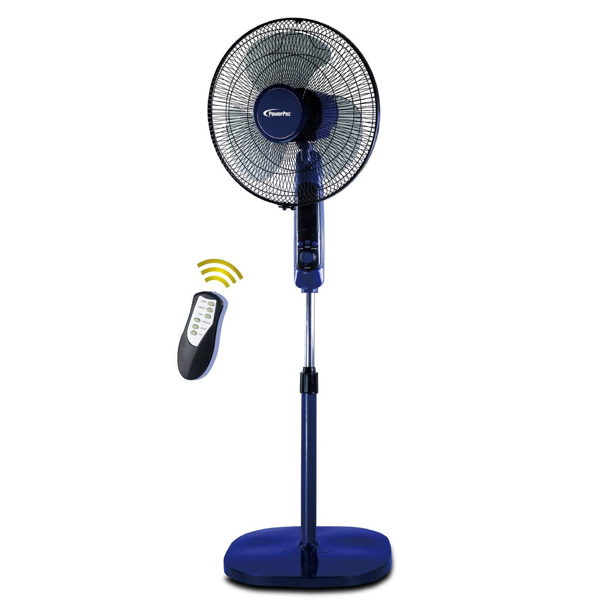 16" Stand Fan – Remote Control, Adjustable Tilt & Height, Oscillation, Timer, Durable, Energy-efficient, 3-Speed, purple & black, PPFS300R